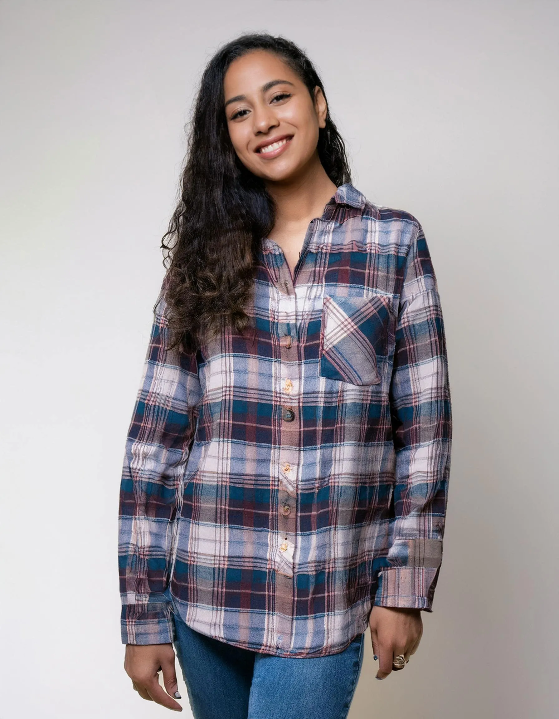 Purple Twilight Plaid Flannel Shirt