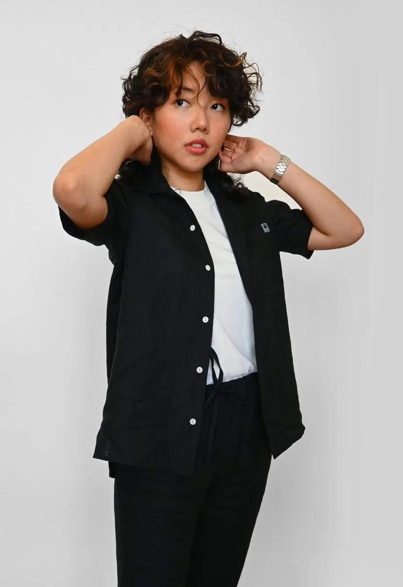 "Tutti Frutti" Heavy Linen Shirt - Blackberry (ONE-OFF)