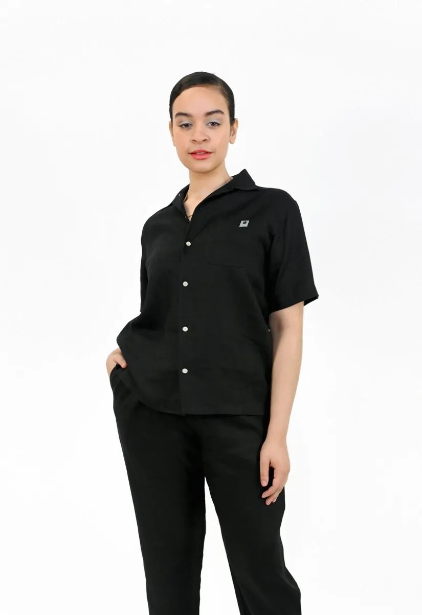 "Tutti Frutti" Heavy Linen Shirt - Blackberry (ONE-OFF)