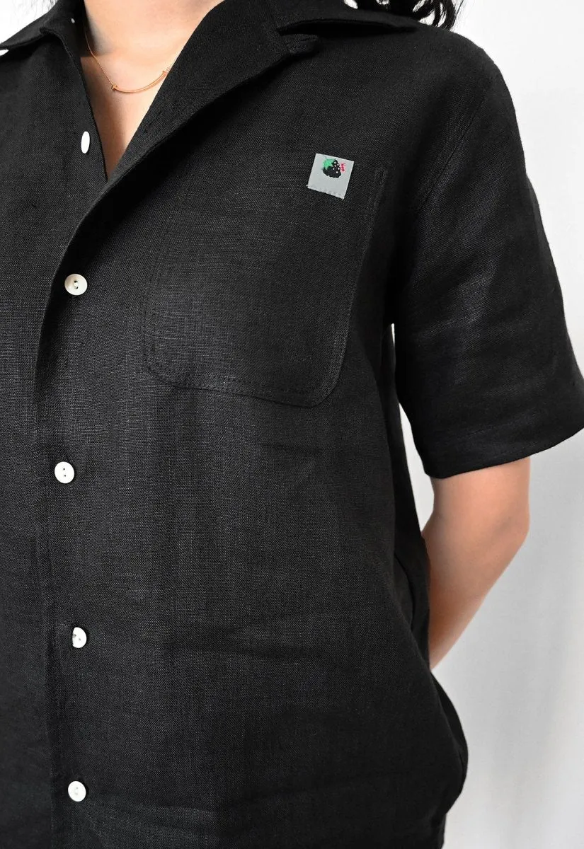 "Tutti Frutti" Heavy Linen Shirt - Blackberry (ONE-OFF)