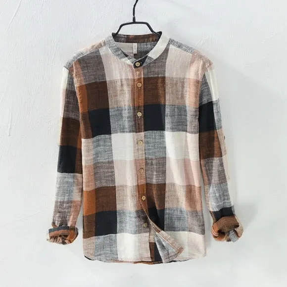 retro linen shirt men