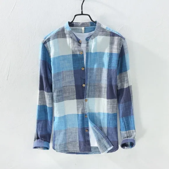 retro linen shirt men