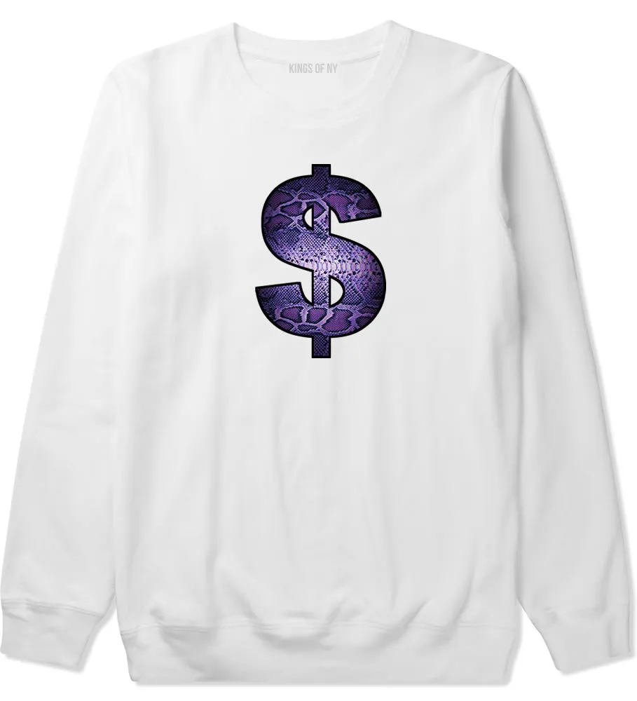 Snakeskin Money Sign Purple Animal Print Boys Kids Crewneck Sweatshirt