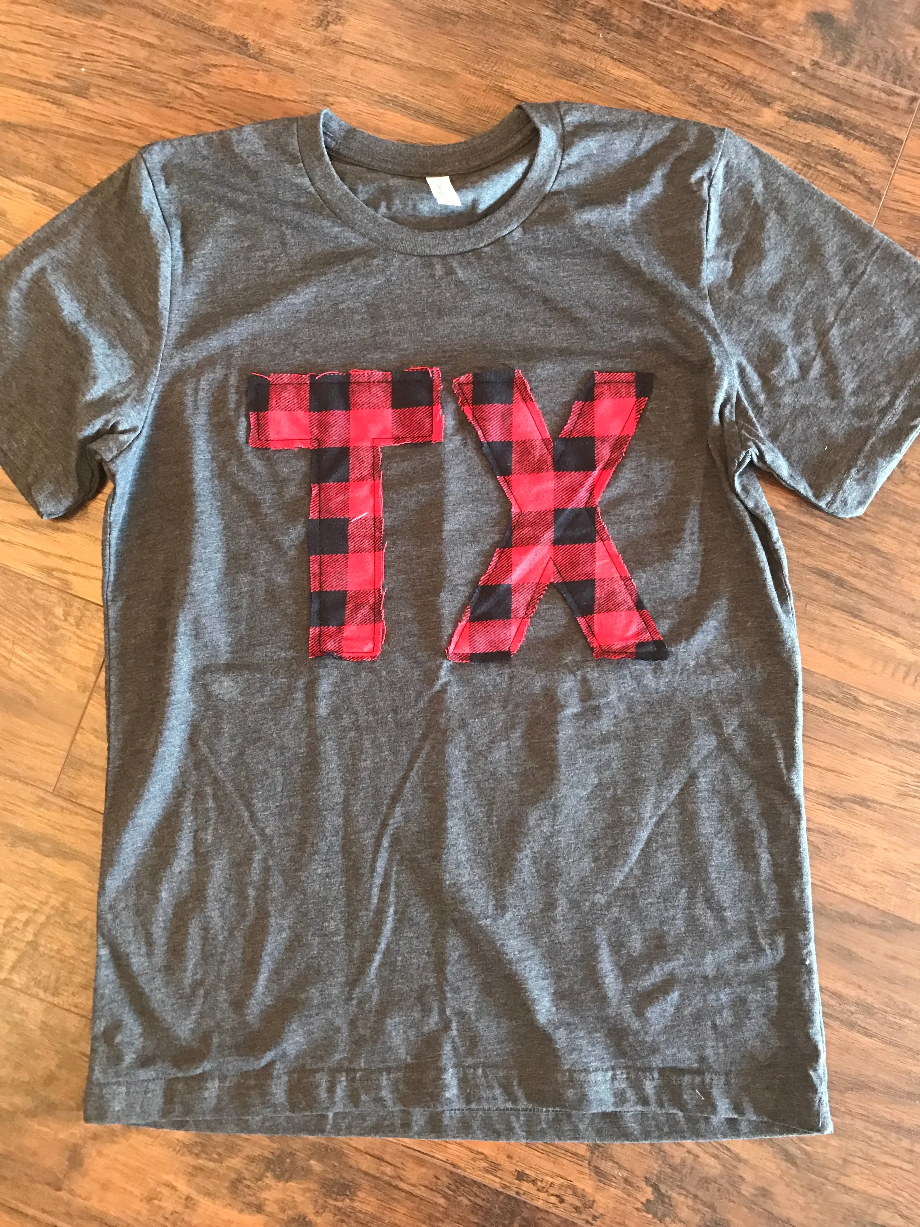 State Abbreviation shirt in Buffalo Plaid