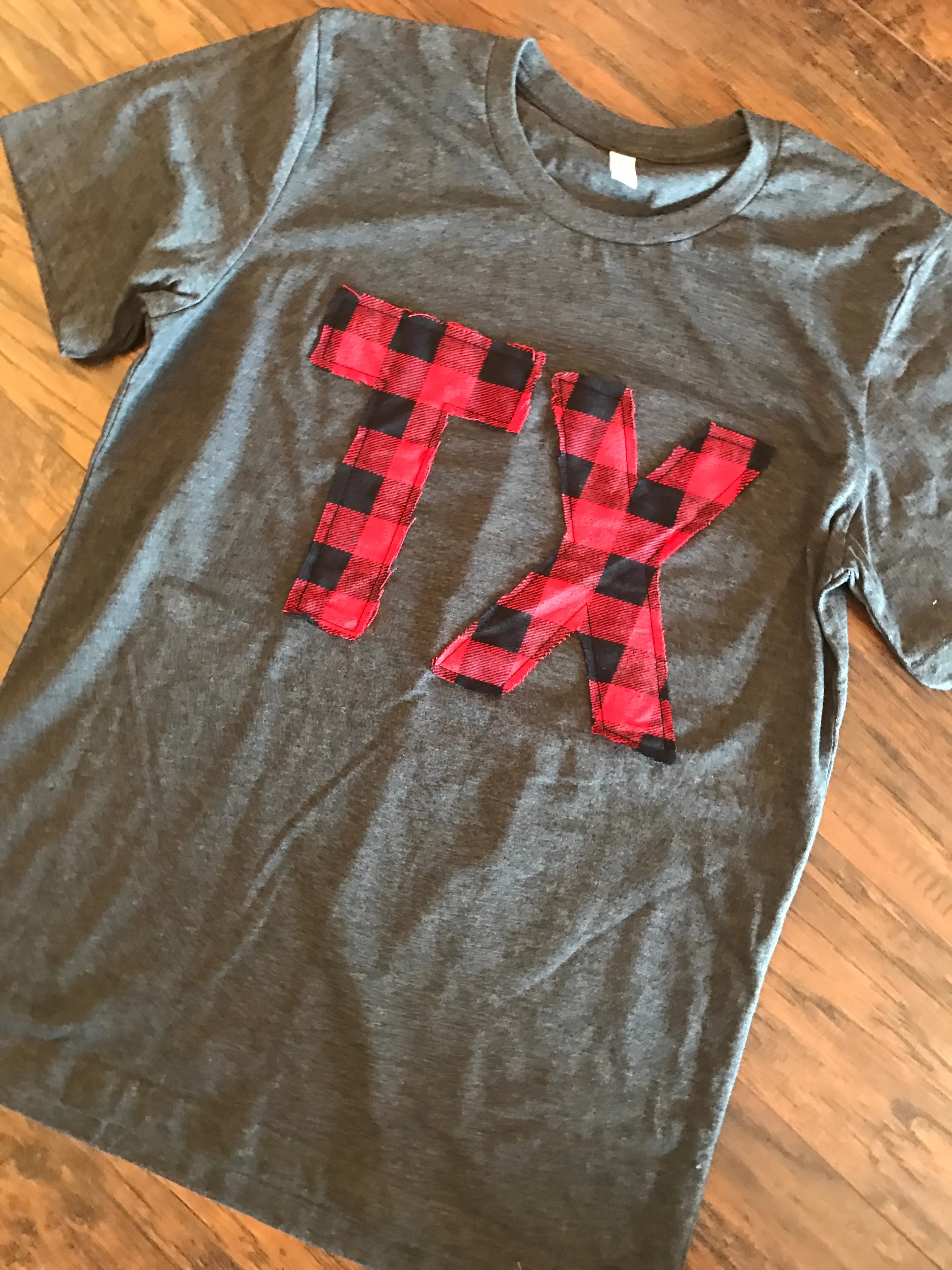 State Abbreviation shirt in Buffalo Plaid