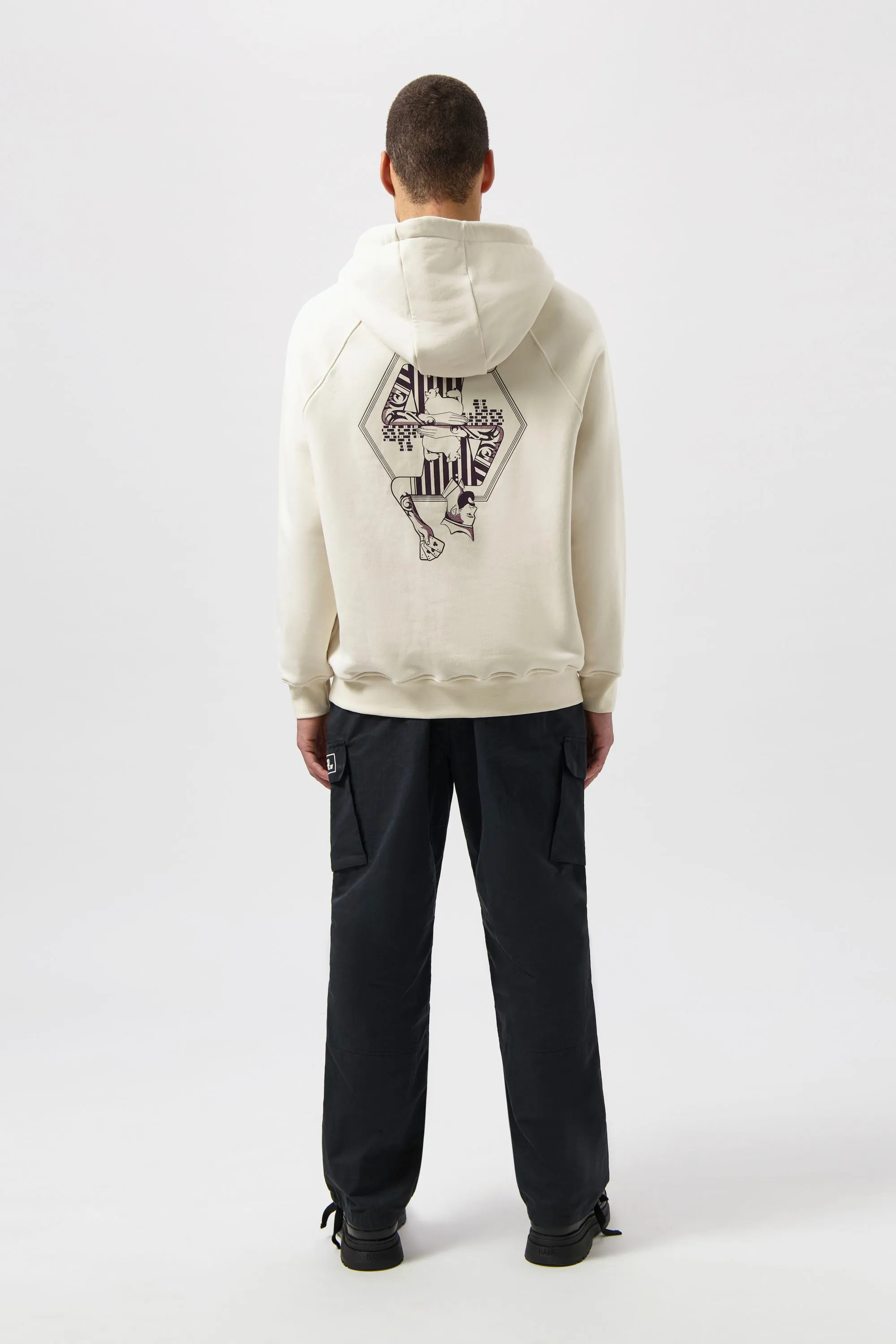 The Club Box Fit Hoodie White Swan