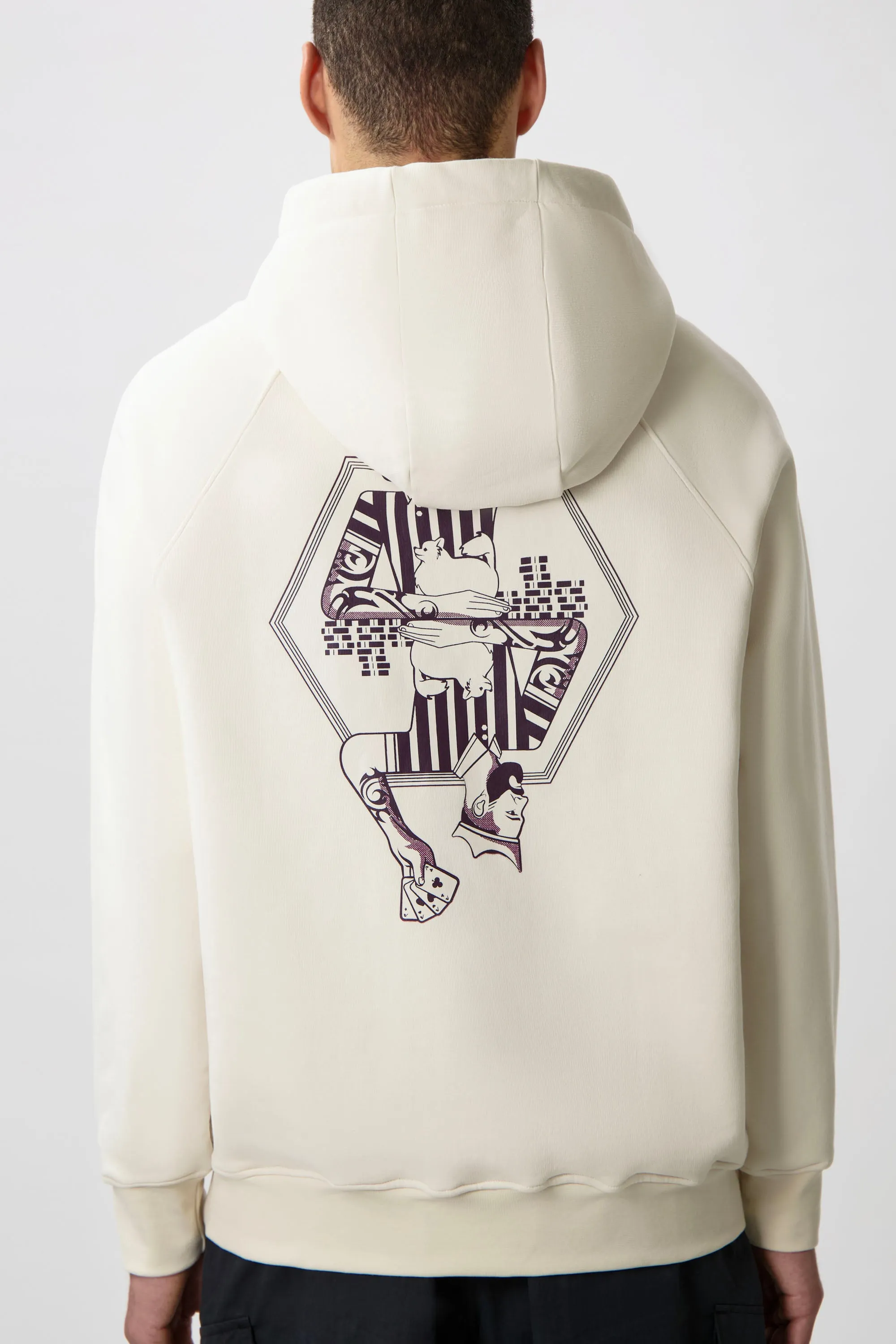 The Club Box Fit Hoodie White Swan