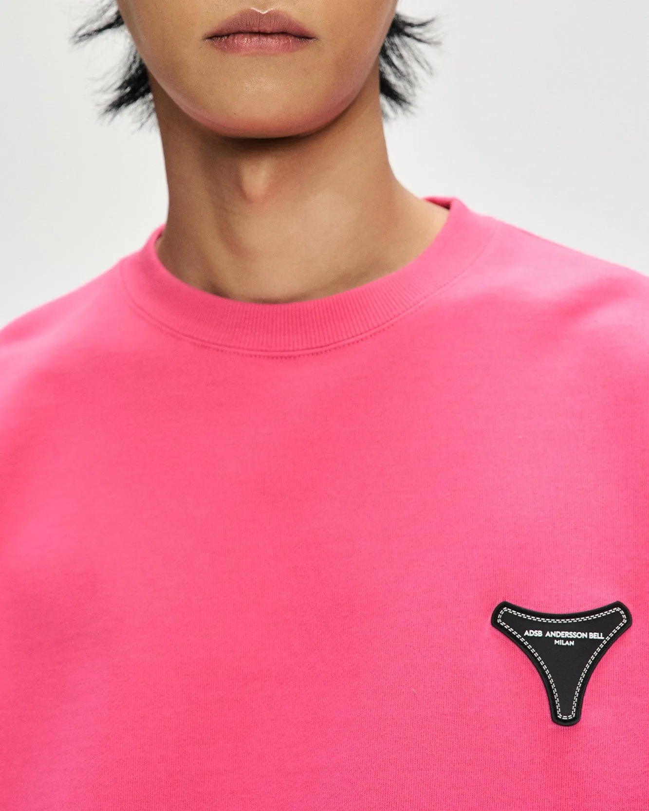 UNISEX STOOL PATCH LOGO SWEATSHIRTS atb1272u(PINK)