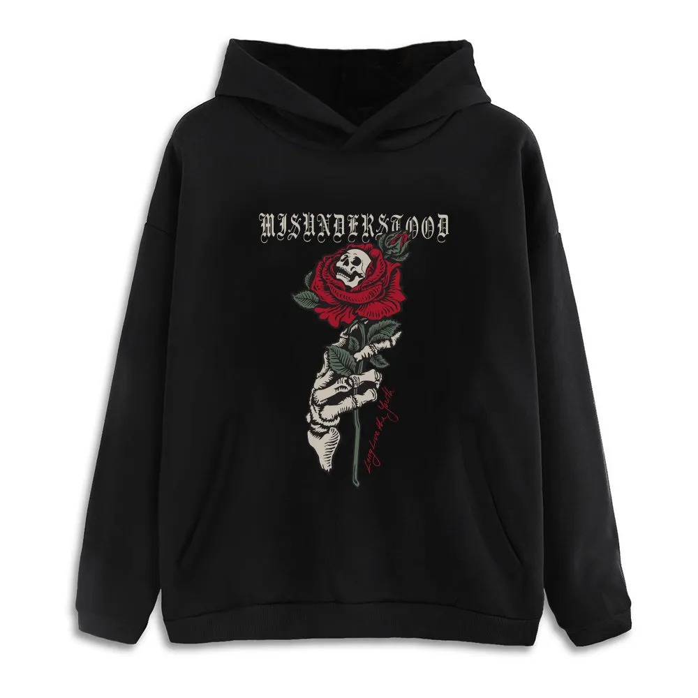 Until Death Drop Shoulder Black Pullover Hoodie