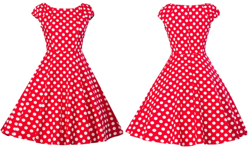 VenusFox Vintage Polka Dot Yellow Dress