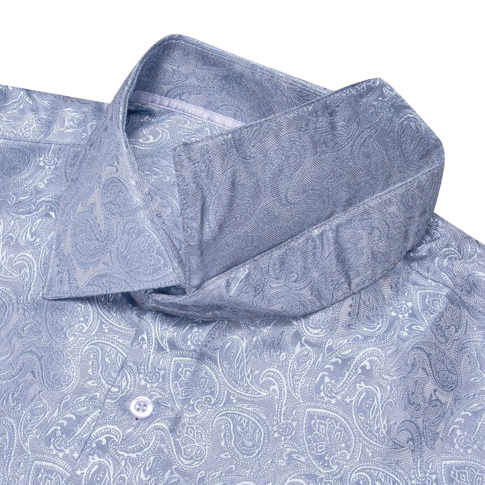 YourTies Lavender Grey Paisley Shirt Silk Men's Long Sleeve Shirts