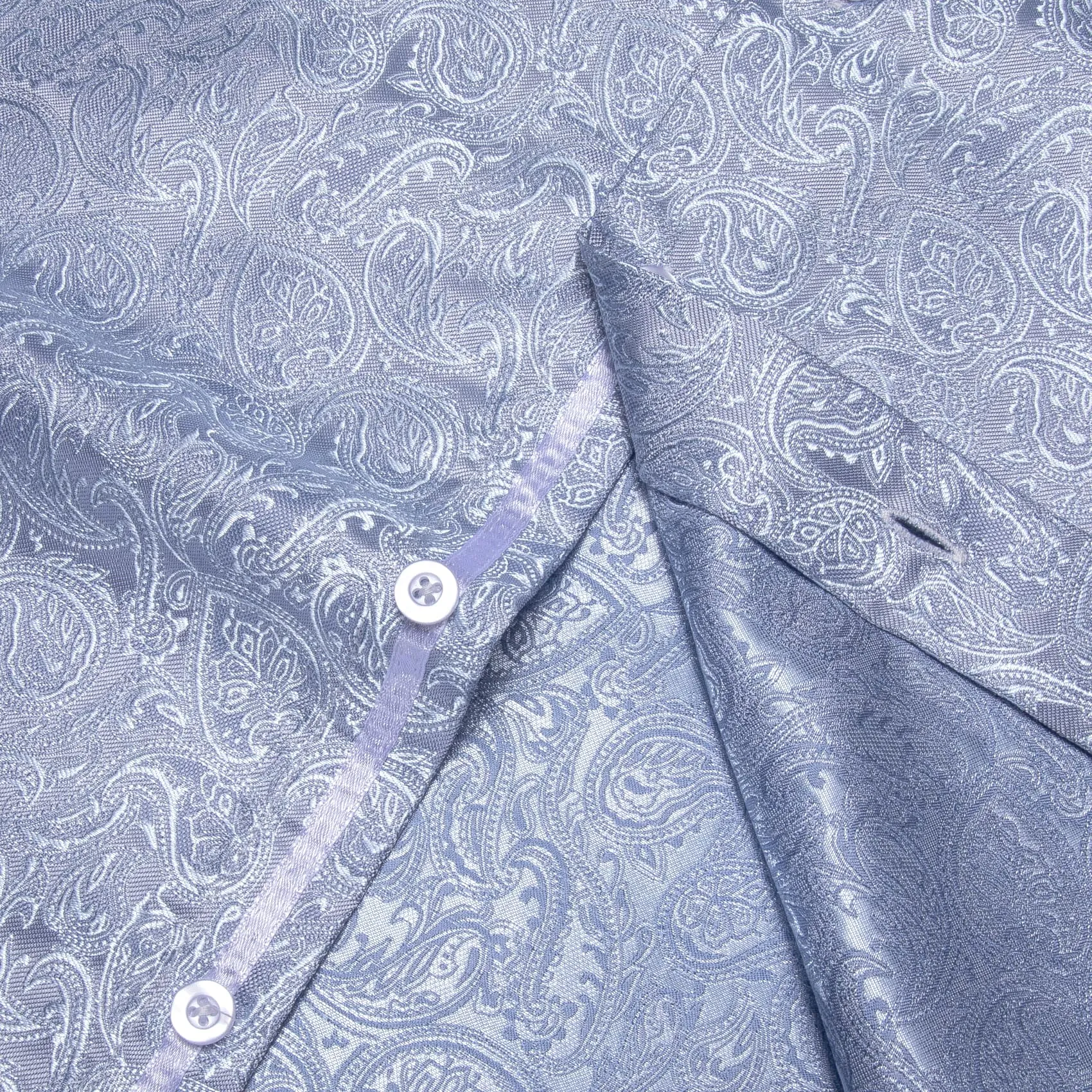 YourTies Lavender Grey Paisley Shirt Silk Men's Long Sleeve Shirts